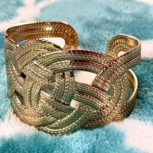 Gold Celtic Knot Filagree Bohemian Cuff Bracelet